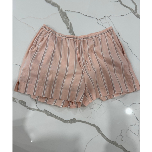 Eberjey Striped Organic Cotton Pajama Set L Shorts Button Up Tshirt Loungewear - Picture 5 of 8